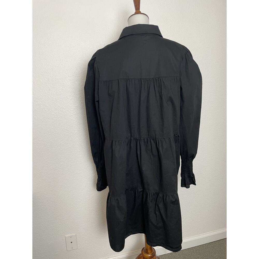 WAYF Dress Tiered Long Sleeve Mini Collared Casual Daytime - Picture 6 of 9